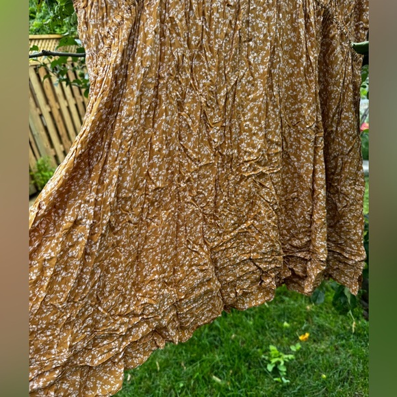 FREE PEOPLE One Fine Day Mini Dress, Milk Chocolate Combo Floral - Sz L - Picture 14 of 16